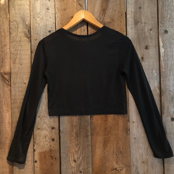 Zara long sleeve round neck crop top black - Picture 1 of 6